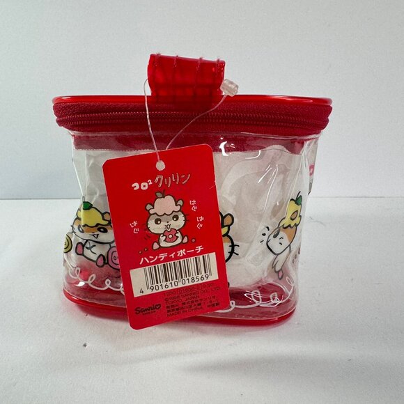 Corocorokuririn 1998 Sanrio Clear & Red Vinyl Plastic Zipper Square Bag - Picture 11 of 14